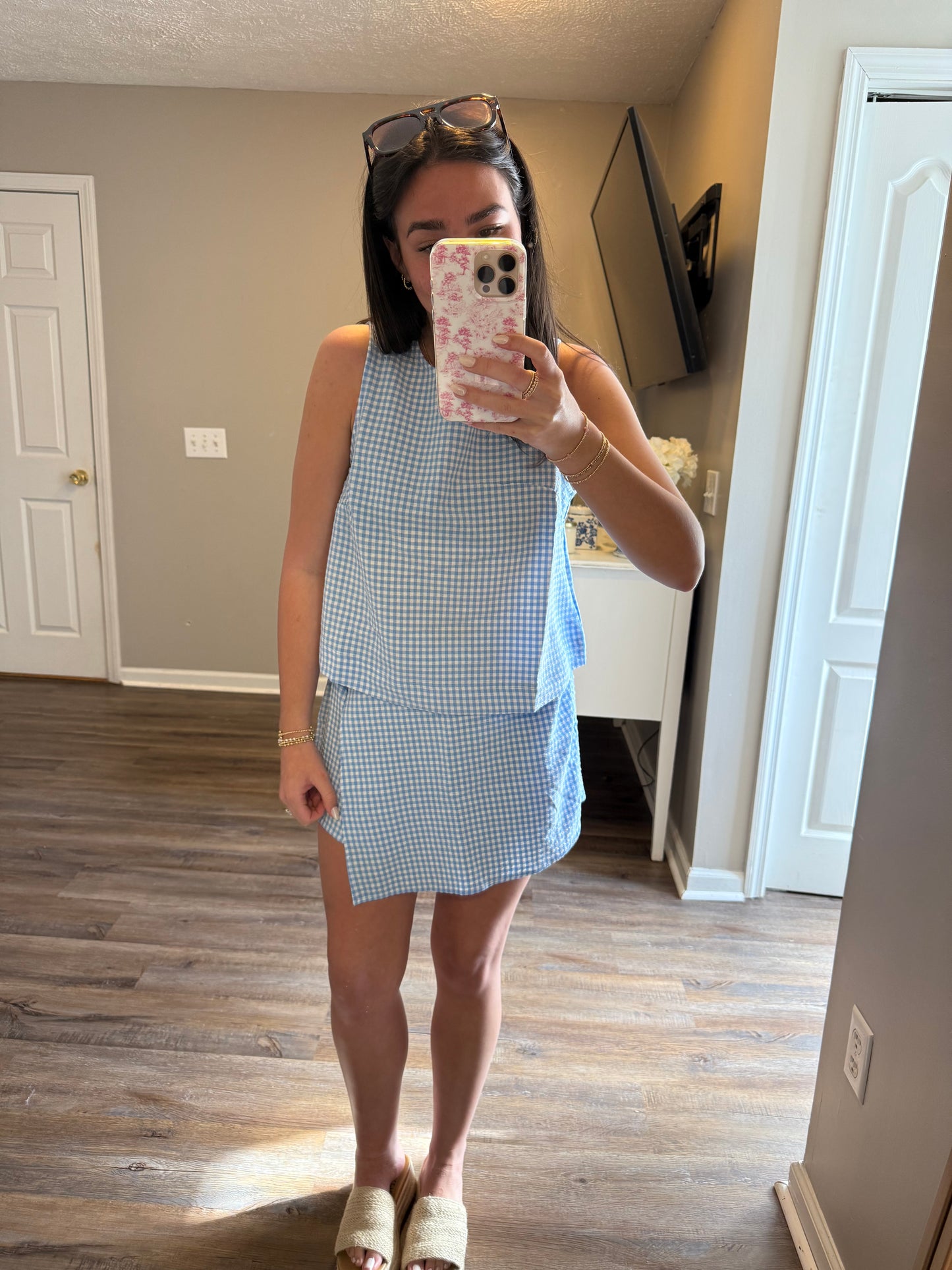 Blue Gingham Set