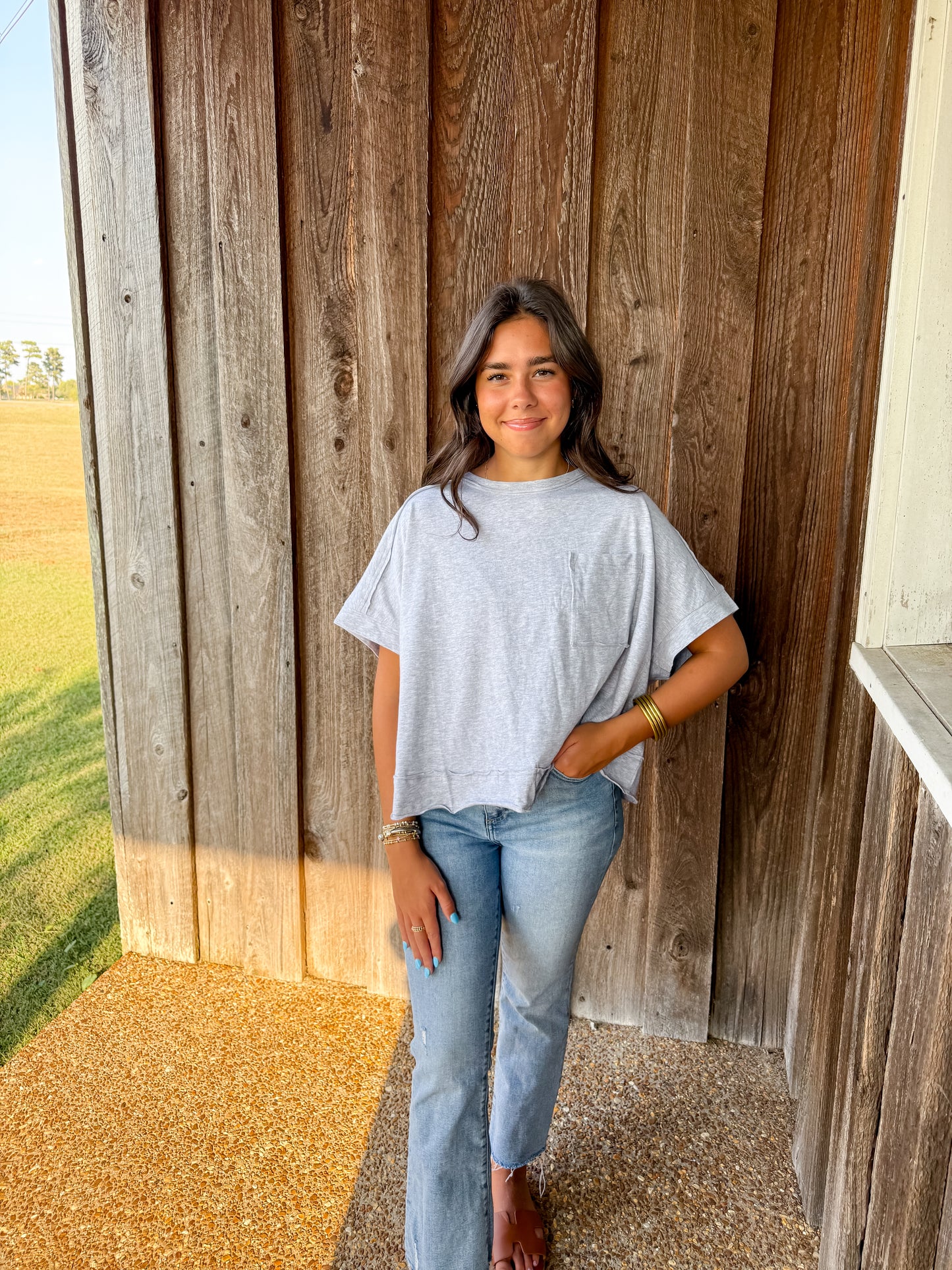 Grey Boxy Tee