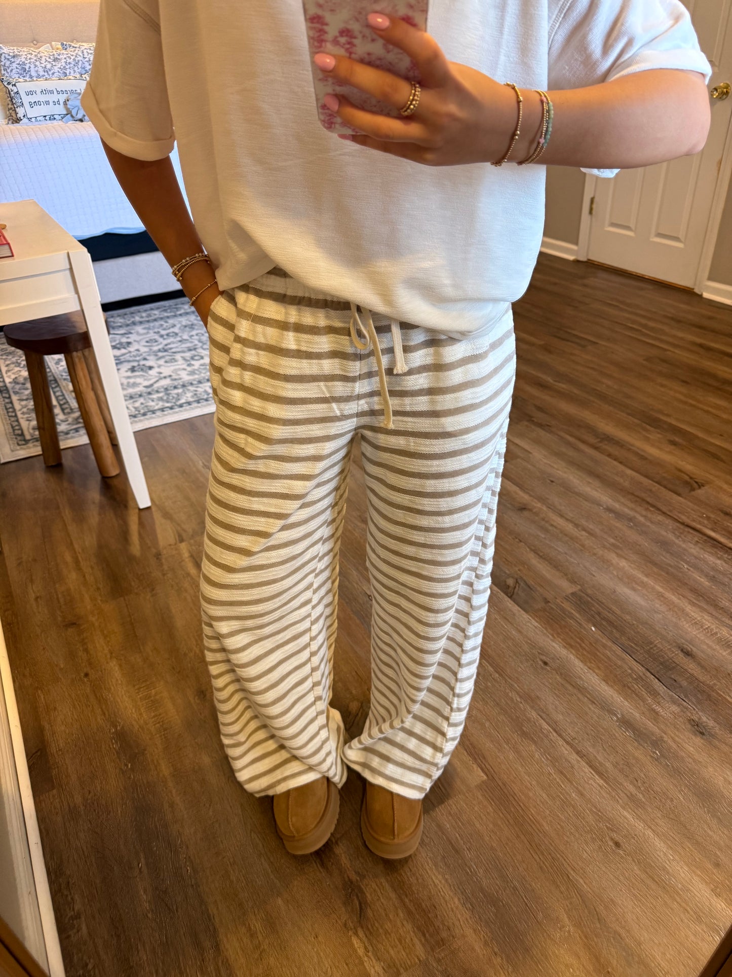 Striped Wide leg Pants