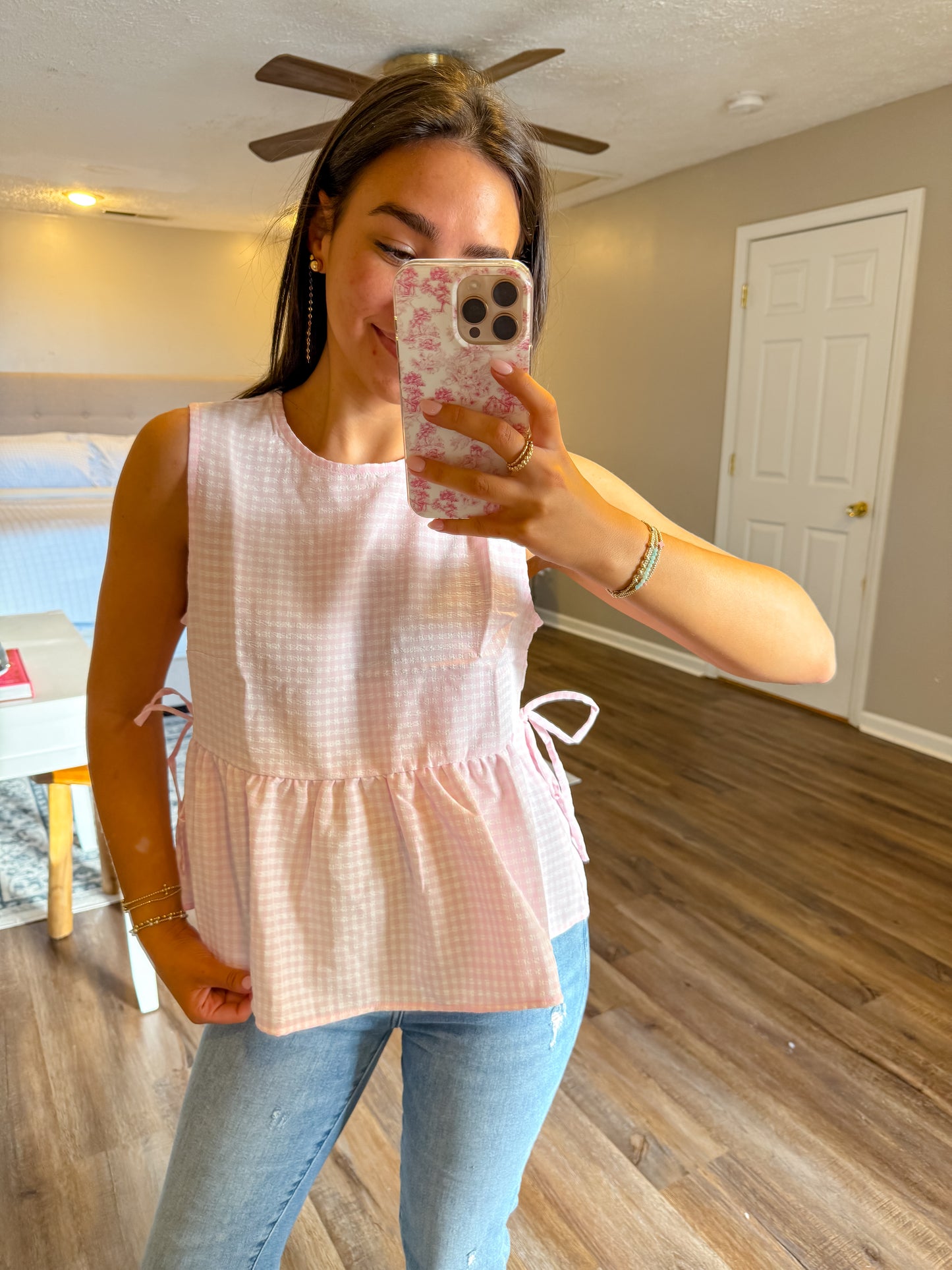 Pink Gingham Top