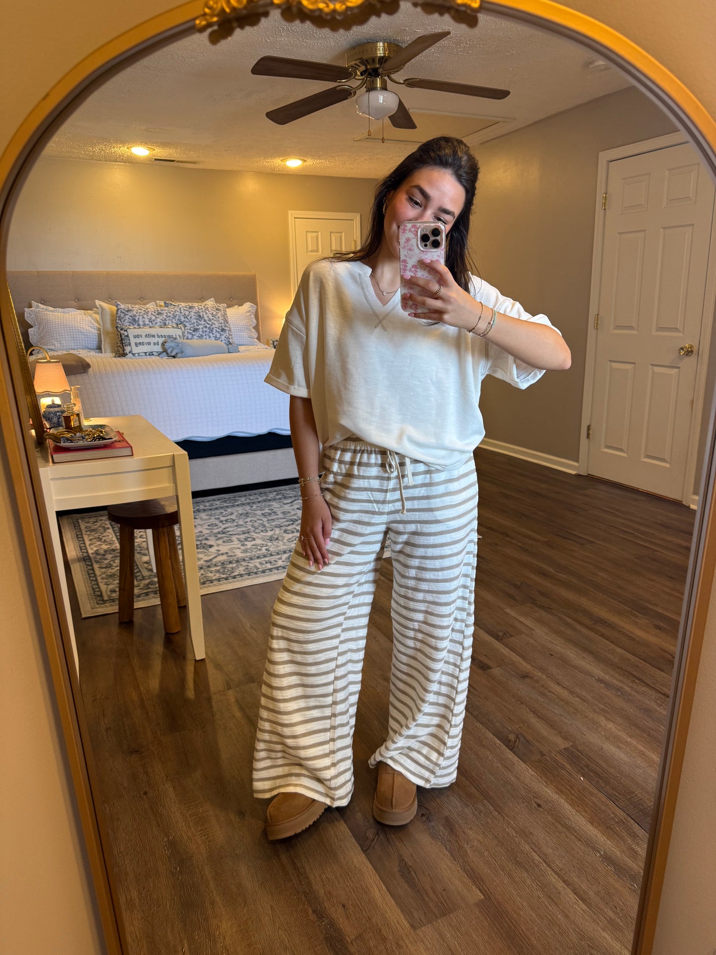 Striped Wide leg Pants